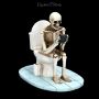 AMI 13879 Skelett Figur sitzt auf WC - 360° Ansicht