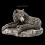 B5169R0 Wolf Figur Guarduan of the North - bronziert - 360° Ansicht
