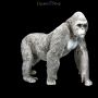 FA41228 Affen Figur Gorilla Antik Silber - 360° Ansicht