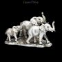 FA 41268 Elefanten Figur Familie Antik Silber - 360° Ansicht
