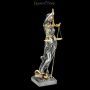 FS13452 Mittlere Justitia Figur Goettin der Gerechtigkeit silber gold - 360° presentation