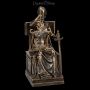 FS21120 Sitzende Justitia Figur auf Thron bronziert - 360° Ansicht