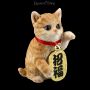 FS21211 Getigerte Lucky Cat Figur Maneki Neko - 360° presentation