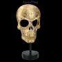 FS21264 Goldfarbene Totenkopf Maske auf Metall Staender - 360° presentation