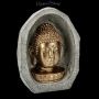 FS21364 Goldener Buddha Kopf im Stein - 360° Ansicht