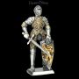 FS21448 Zinn Ritter Figur mit Schwert und Loewenschild - 360° Ansicht