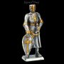 FS21449 Zinn Ritter Figur mit Schwert und Kreuzschild - 360° Ansicht