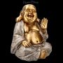 FS21815 Lachende Buddha Figur Sitzend mit erhobener Hand - 360° presentation