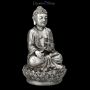 FS23283 Buddha Figur silberfarben auf Lotus - 360° Ansicht