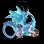 FS23379 Drachen Figur hellblau Piasa - 360° Ansicht