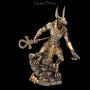 FS23928 Anubis Krieger Figur auf Felsen - bronziert - 360° presentation