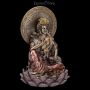 FS23929 Buddha Figur Kuan Yin auf Lotus - 360° Ansicht