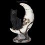 FS23935 Totenkopf Mond mit schwazer Katze - 360° Ansicht