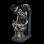 FS23978 Skelett Figur auf Toilette bronzefarben - 360° Ansicht