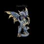 FS24140 Drachen Figur Saphirblauer Kugel Wächter - 360° presentation