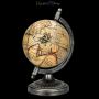 FS24345 Globus klassisch Kunstleder satiniertes Metall - 360° Ansicht