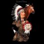 FS24382 Indianer Figur Häuptling Büste mit Pferd - 360° presentation