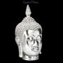 FS24399 Buddha Kopf Dekofigur in Antik Silber Farben - 360° presentation