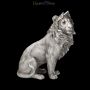 FS24410 Löwen Figur sitzend Antik Silber - 360° Ansicht