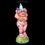 FS24479 Gartenzwerg Figur Hippie Lady Flower Power - 360° Ansicht