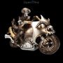 FS24717 Skelett Figur Motorrad Rebel Rider bronzefarben - 360° Ansicht