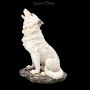 FS24856 Wolf Figur Weiß sitzend heulend - 360° presentation