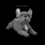 FS25127 Französische Bulldogge Welpe Figur liegend grau - 360° presentation