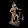 FS25223 Anubis Figur mit Waage fällt Urteil bronzefarben - 360° Ansicht