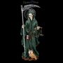 FS25438 Santa Muerte Figur mit Waage grün - 360° Ansicht