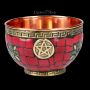FS25579 Ritual Kupfer Schale mit Pentagramm rot - 360° presentation
