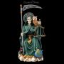 FS25837 Sitzende Santa Muerte Figur grün - 360° presentation