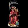 FS25838 Sitzende Santa Muerte Figur rot - 360° Ansicht