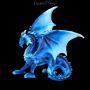 FS25994 Drachen Figur dunkelblau Eisdrache - 360° presentation