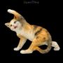 FS26073 Katzen Figur beim Yoga Drehhaltung - 360° Ansicht