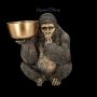 FS26170 Gorilla Figur hält Schale goldfarben - 360° Ansicht