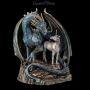 FS26686 Drachenfigur mit Einhorn Protector of Magick Bronziert - 360° presentation