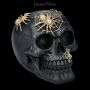 FS26989 Totenkopf Figur schwarz-gold mit Spinnen - 360° Ansicht