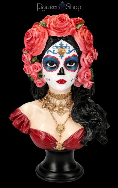 Büste - Day of the Dead Lady mit Rosen