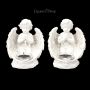 Engel Teelichthalter Set - Cherubim Whispers to Heaven - 360° Ansicht