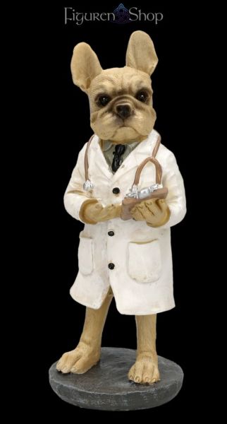 Hundefigur - Bulldogge als Arzt