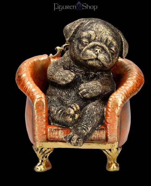 Bulldog Figurine - Puppy Sleeping on Armchair