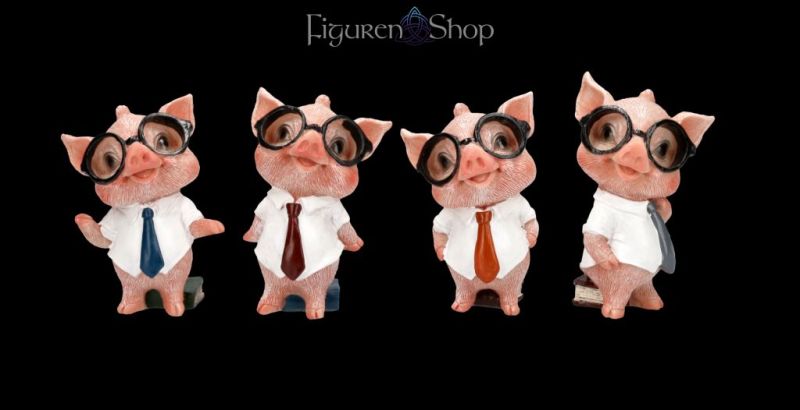 Dekofigur Schwein - Büro Schweinchen 4er Set