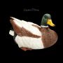 Gardening Figurine Duck - Mallard Drake Lying - 360° View