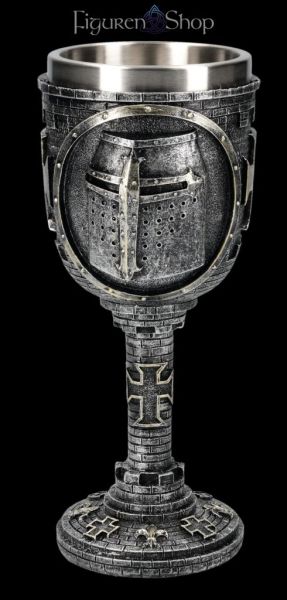 Ritter Kelch mit Helm-Motiv - silberfarben