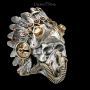 Steampunk Skull with Feather Headdress - Cogwork Chief - 360° View