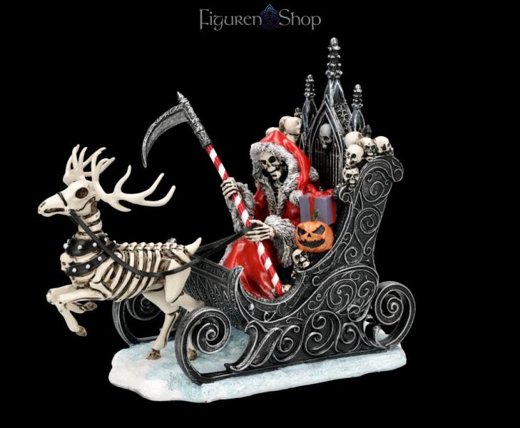 Sensenmann Weihnachtsfigur im Schlitten - Slay Bells