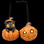 Halloween Kürbis Anhänger - Pumpkin & Patch 2er Set - 360° Ansicht