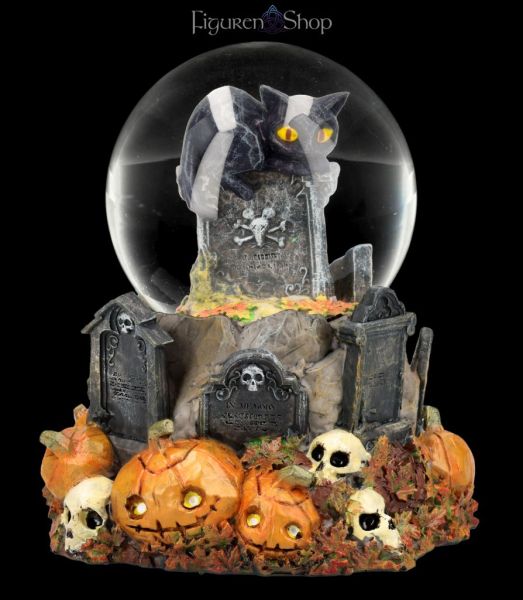 Halloween Schneekugel mit Katze - Pumpkin Patch