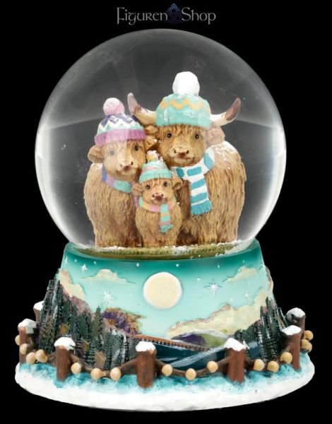 Highland Cow Schneekugel - Winter