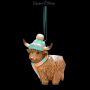 Highland Cow Hängeornament - Winter - 360° Ansicht